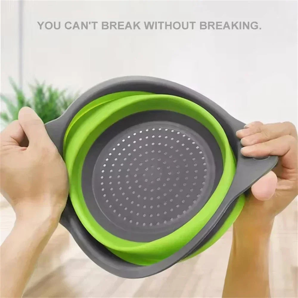 Collapsible Silicone Colander – Foldable Kitchen Strainer