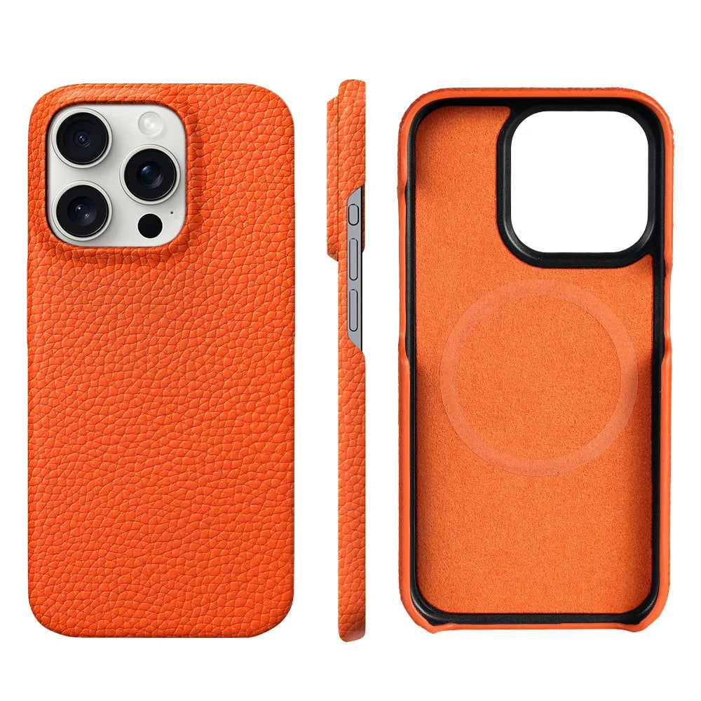 Langsidi Magsafe Case Iphone 16 15 Pro Max Promax 15pro 16pro Natural Cowhide Leather Magnetic