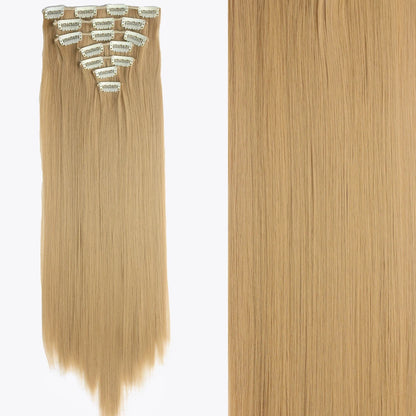 Clip-In Hair Extensions 7pcs 16 Clips Wavy Synthetic 24 Inch