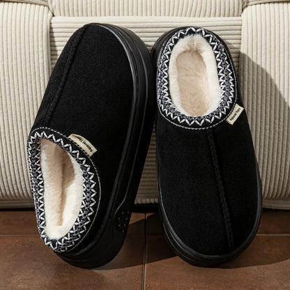 Fuzzy Fur Slipper Boots Women Men Winter Warm Anti-Slip