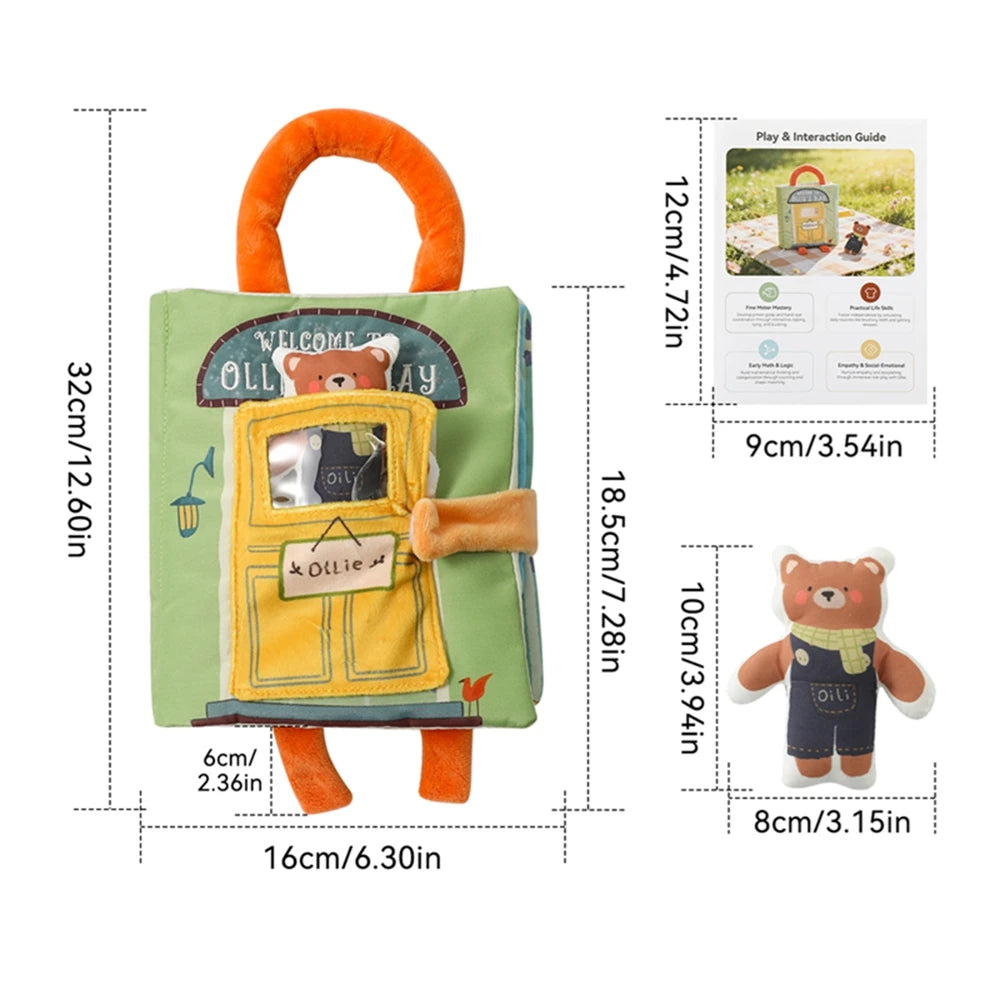 Montessori Baby Busy Box with Sensory Scarves & Cloth Toys