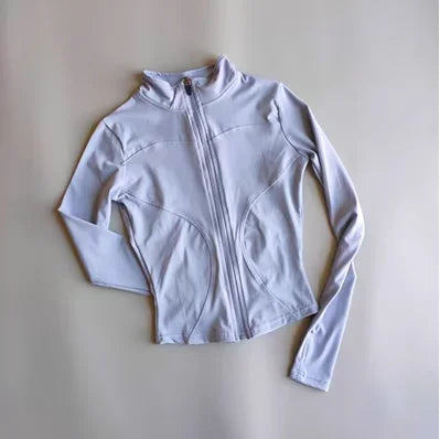 Women's Slim Fit Zip-Up Sports Jacket – Stand Collar Athletic Coat
