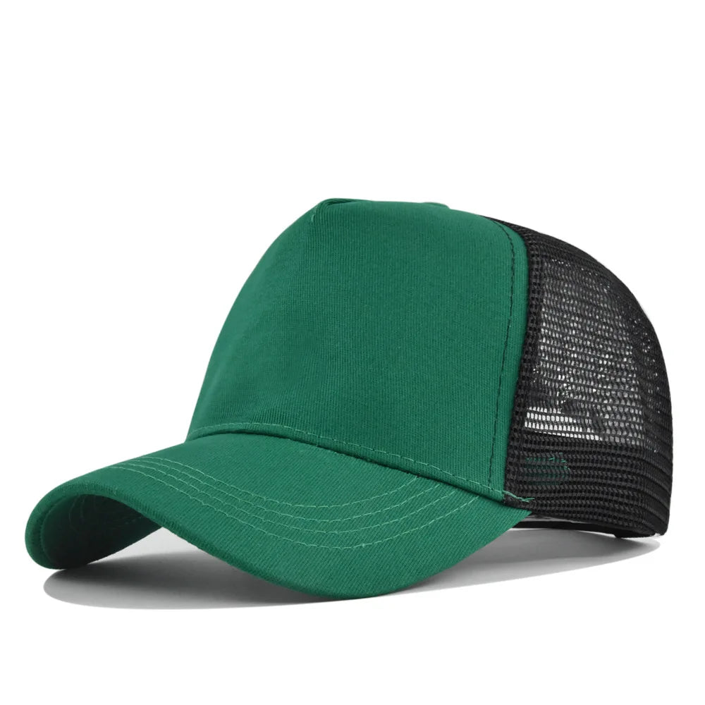 Custom Logo 5-Panel Mesh Trucker Baseball Cap – Men & Women