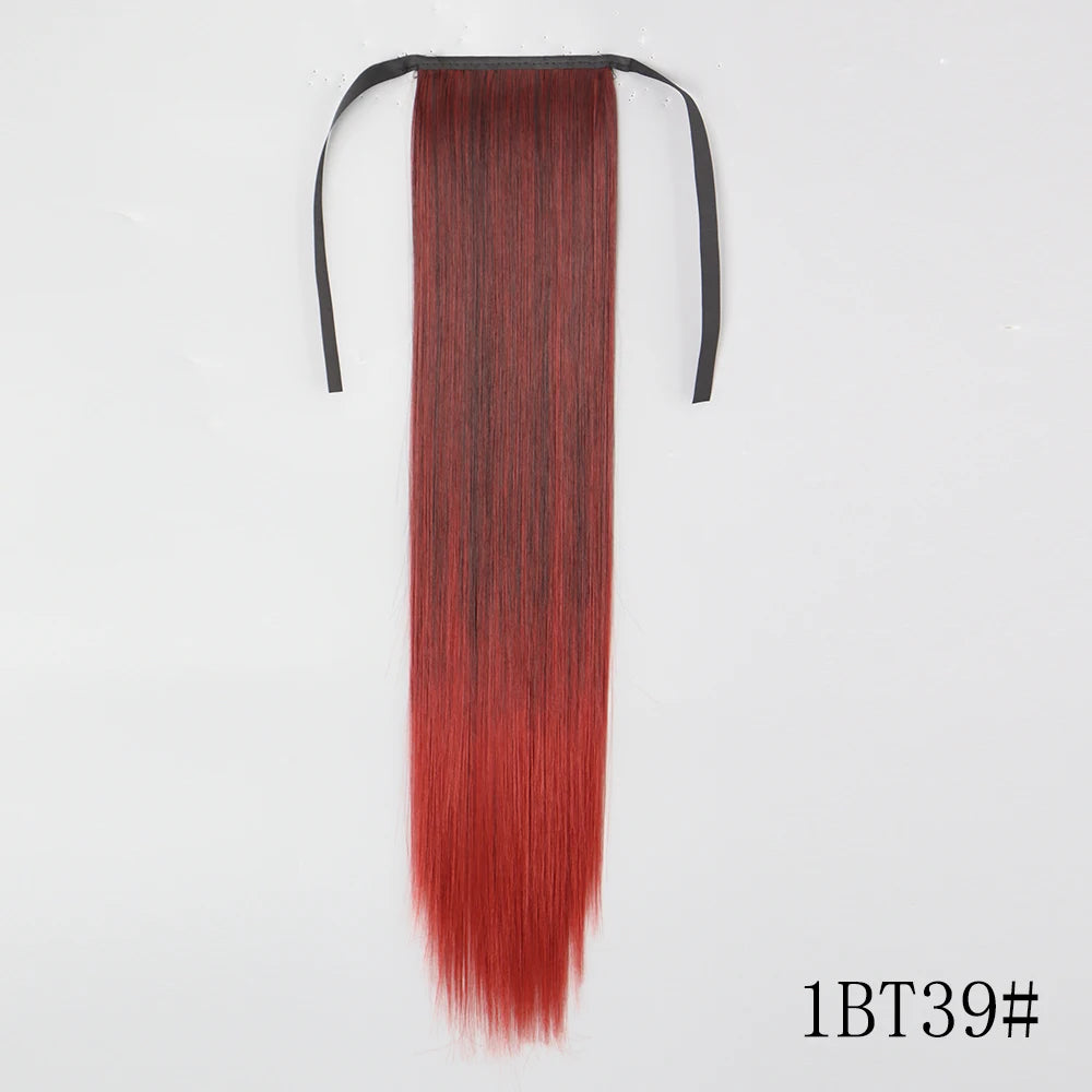 Wrap Around Ponytail Extension – Long Straight Synthetic Clip-In