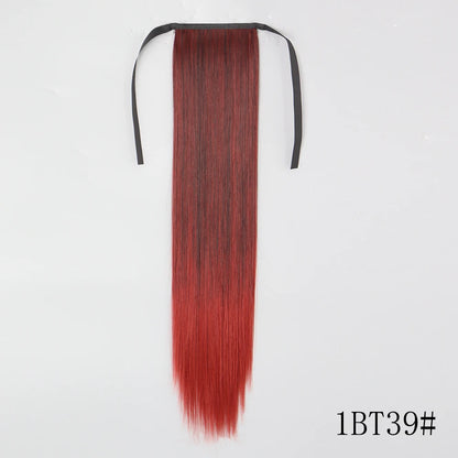 Wrap Around Ponytail Extension – Long Straight Synthetic Clip-In