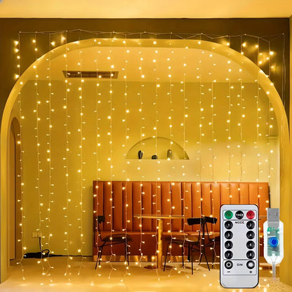 Remote Control Usb Fairy Lights 3m Led Curtain String Christmas Home Bedroom Decor Festive Party