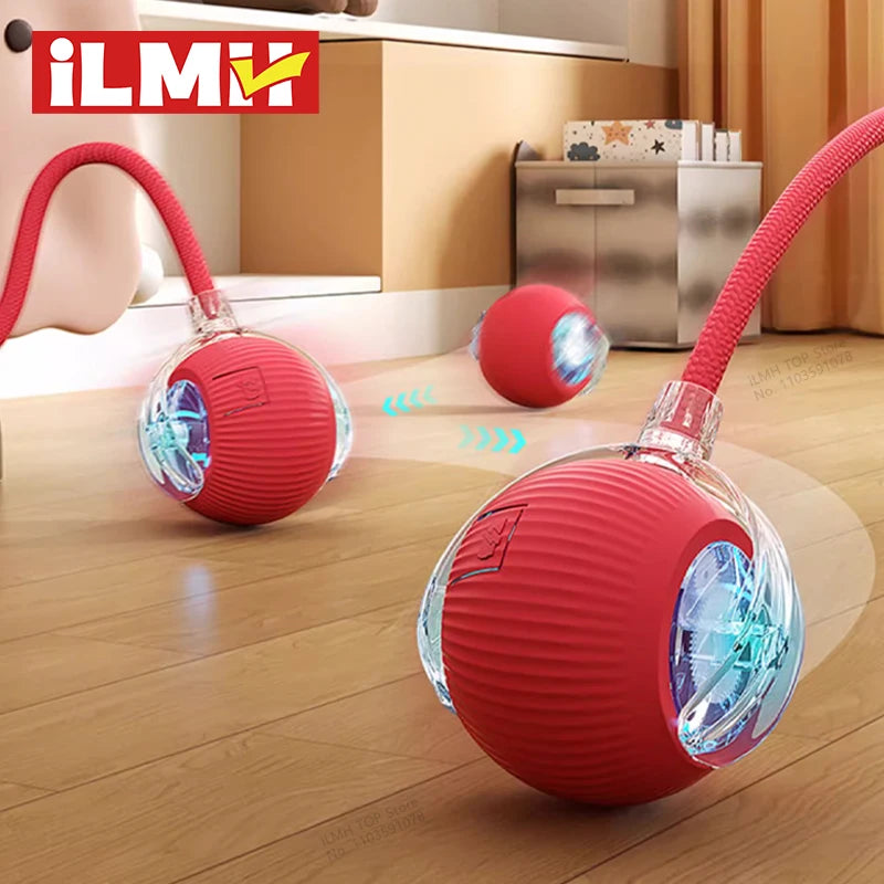 Interactive Cat Ball Toy – Automatic Rolling Ball with Plush Cover & Tail
