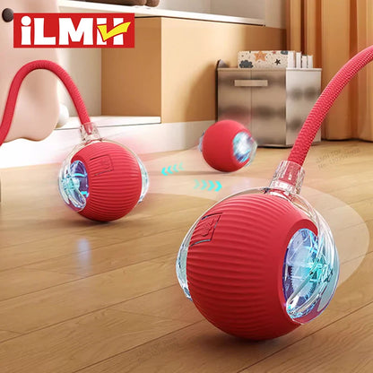 Interactive Cat Ball Toy – Automatic Rolling Ball with Plush Cover & Tail
