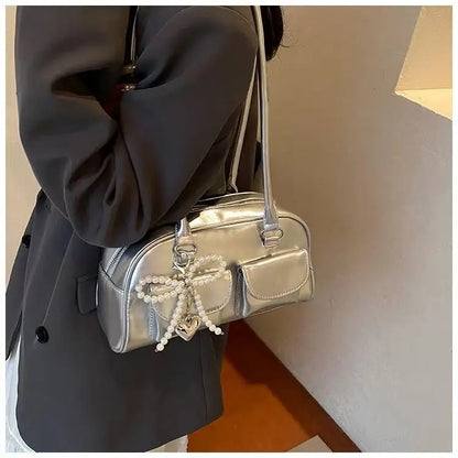 Korean Pearl Bow Shoulder Bag – Women's Pillow Handbag