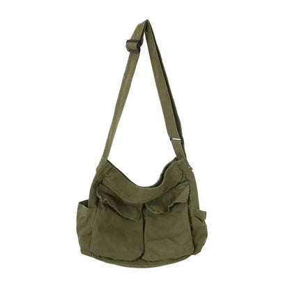 Canvas Crossbody Shoulder Bag Large Capacity Women Hobo Tote