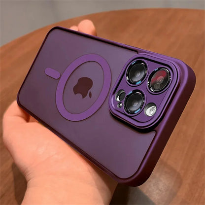 Lens Protection Case Iphone 11 12 13 Proa Mx Mini 15 16 Plus 14 Matte Translucent Magsafe Wireless