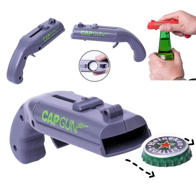 Cap Gun Beer Bottle Opener Portable Beverage Drinking Opening Launcher Kitchen Party Supply Bar Tool