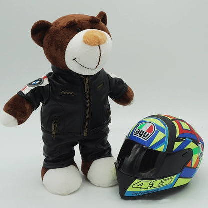 Motorcycle Helmet Teddy Bear Plush Toy – Biker Stuffed Animal Gift