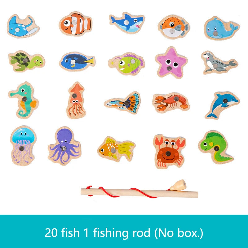 Wooden Magnetic Fishing Toy – Montessori Ocean Learning Game for Kids
