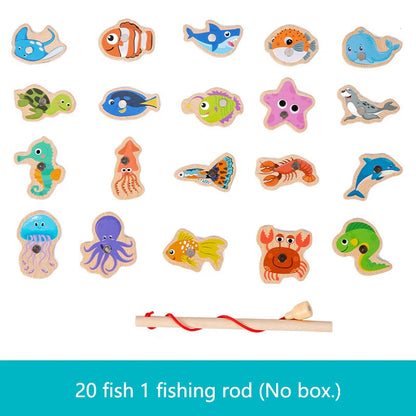 Wooden Magnetic Fishing Toy – Montessori Ocean Learning Game for Kids