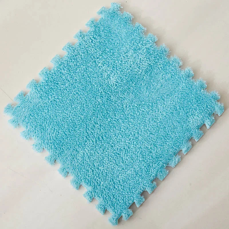 Interlocking Foam Floor Tiles Plush Puzzle Play Mat 10pcs 11.8x11.8in