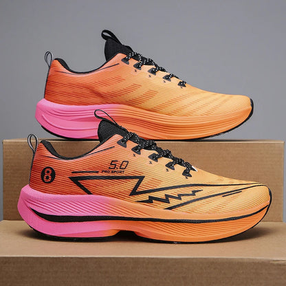 Carbon Plate Running Shoes – Soft Cushion Shock-Absorbing Unisex Sneakers