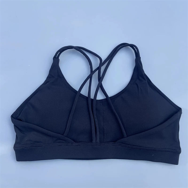 Women's Cross-Back Sports Bra – Soft Fitness Top for Yoga & Gym