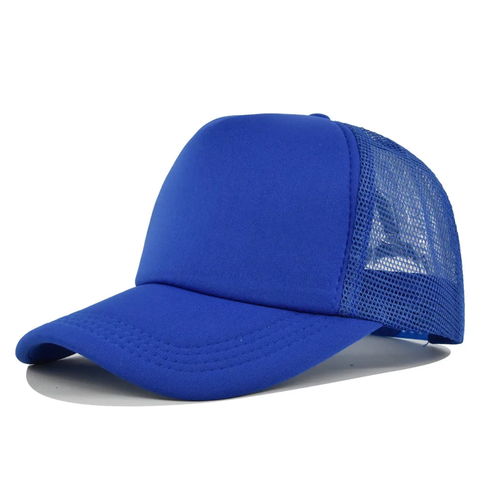 Plain Mesh Trucker Baseball Cap – Unisex Adjustable Snapback