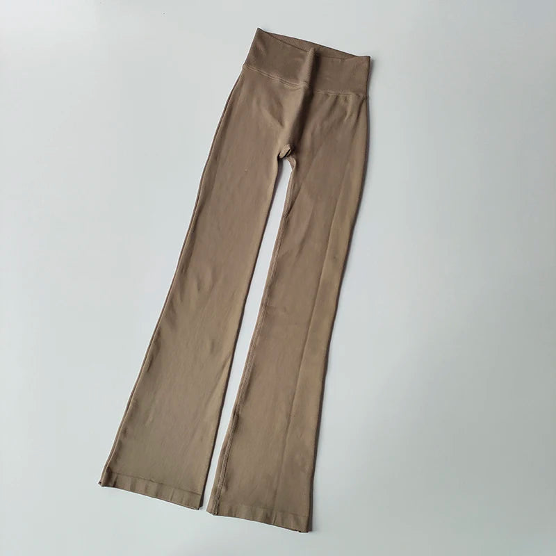 Women's Seamless High-Waist Flare Yoga Pants – Compression Leggings