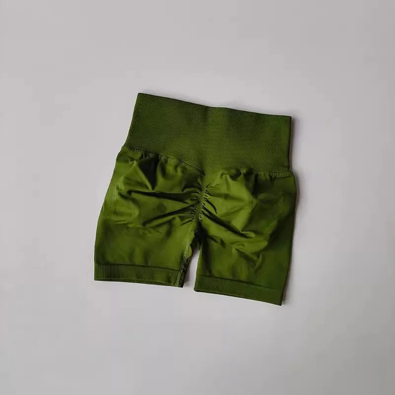 Women's High-Waist Yoga Shorts with Butt Lift & Ruched Back