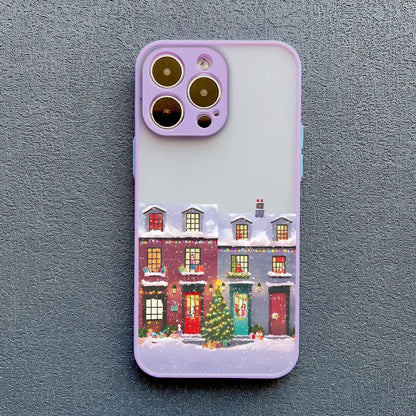 Rural Building Snow Scenery Phone Case Iphone 16 15 Pro Max Plus 14 13 12 Mini 11 Xs X Xr 7 8