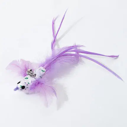 Suction Cup Bird Feather Cat Wand Toy – Interactive Kitten Hunting Toy with Bell