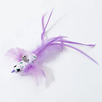 Suction Cup Bird Feather Cat Wand Toy – Interactive Kitten Hunting Toy with Bell