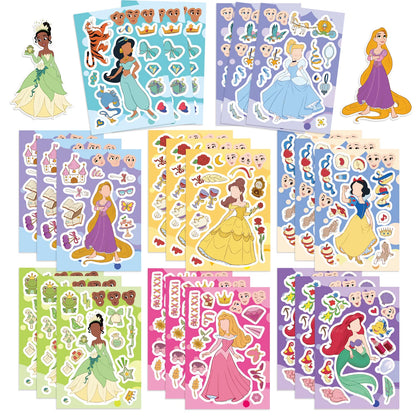 Disney Princess Make-a-Face DIY Sticker Sheets – 8, 16 or 24 Pack