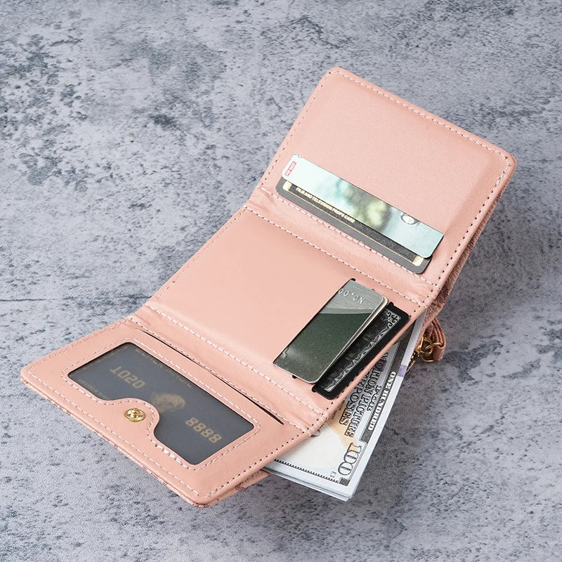 Women's Short PU Leather Wallet – Luxury Coin Purse