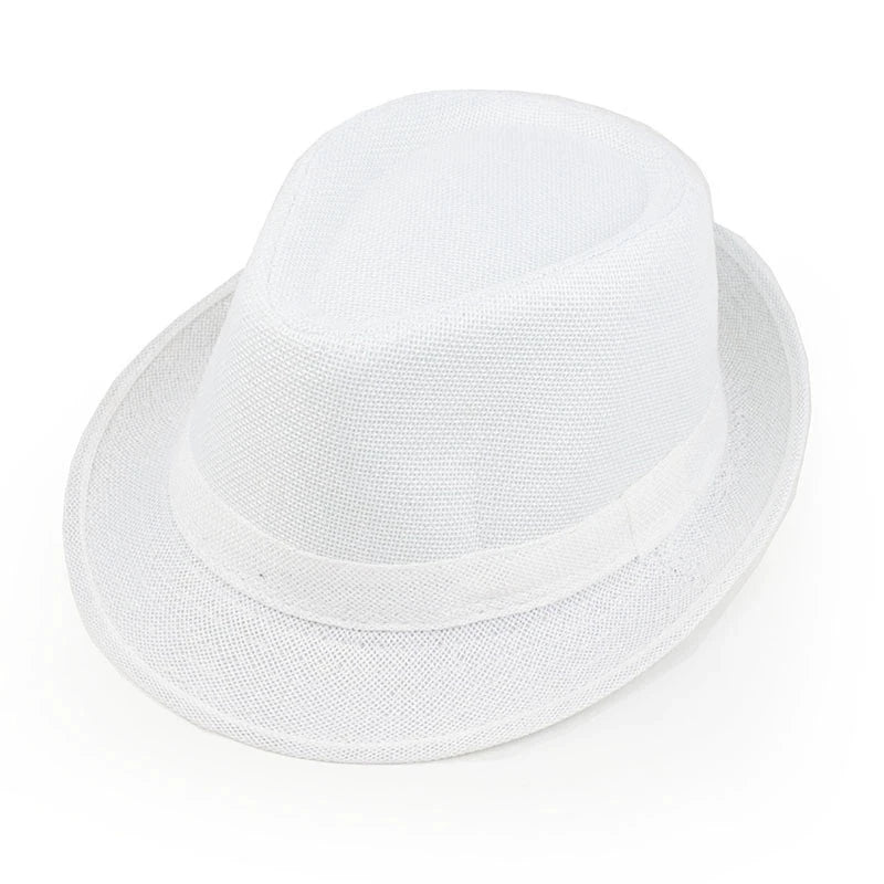 Linen Fedora Sun Hat – Unisex Summer Beach Jazz Cap