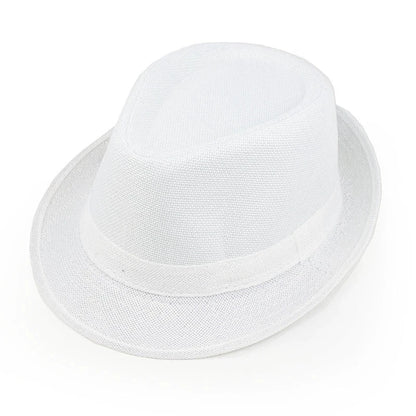 Linen Fedora Sun Hat – Unisex Summer Beach Jazz Cap