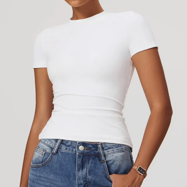 Women's Slim Fit Sports T-Shirt Short Sleeve Yoga Gym Top