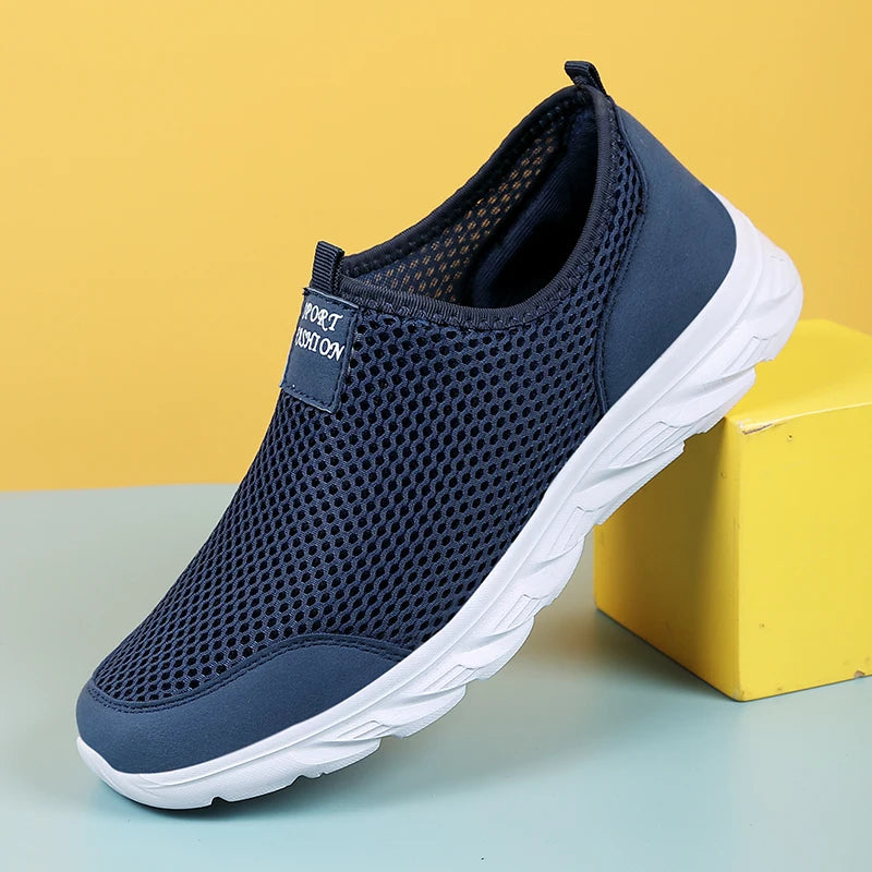 Slip-On Mesh Sneakers Men – Lightweight Breathable Walking Shoes