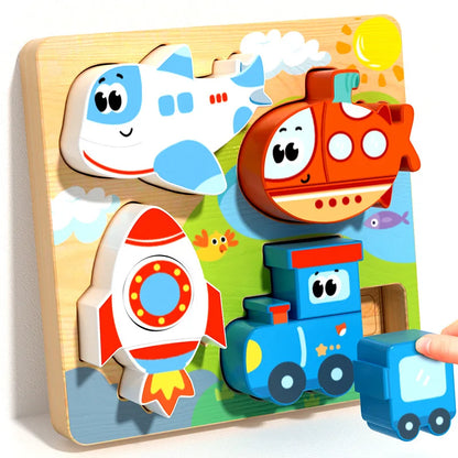 Montessori Wooden Shape Sorting Stacking Toy for Toddlers
