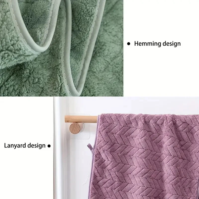 Thick Coral Velvet Bath Towel – Soft, Absorbent & Quick-Dry