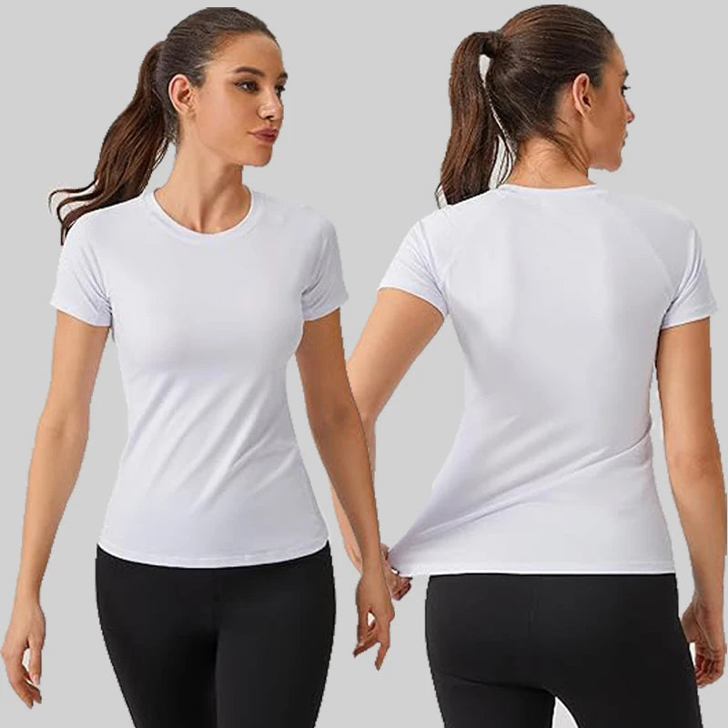 Women's Compression Athletic T-Shirt – Short Sleeve Quick Dry Workout Top