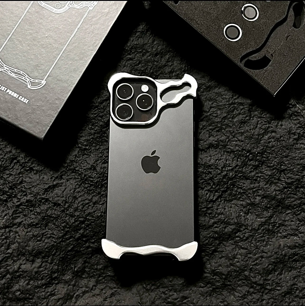 Irregular Metal Bumper Phone Case Iphone Air 13 14 15 16 17 18 Pro Max Plus Lens Film Protect Bare