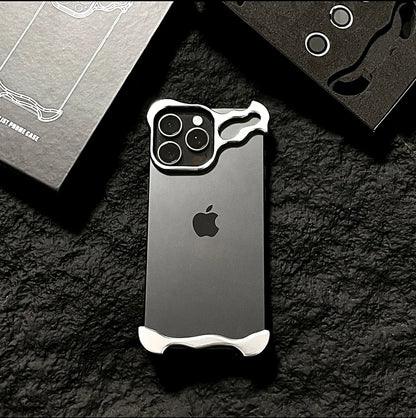 Irregular Metal Bumper Phone Case Iphone Air 13 14 15 16 17 18 Pro Max Plus Lens Film Protect Bare