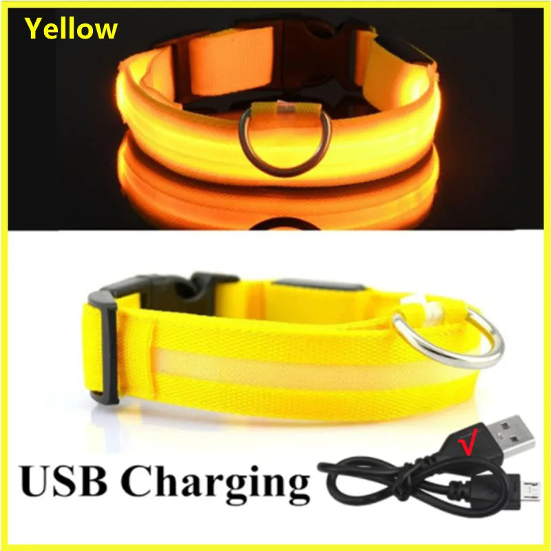 LED Dog Collar USB Rechargeable Glowing Safety Collar