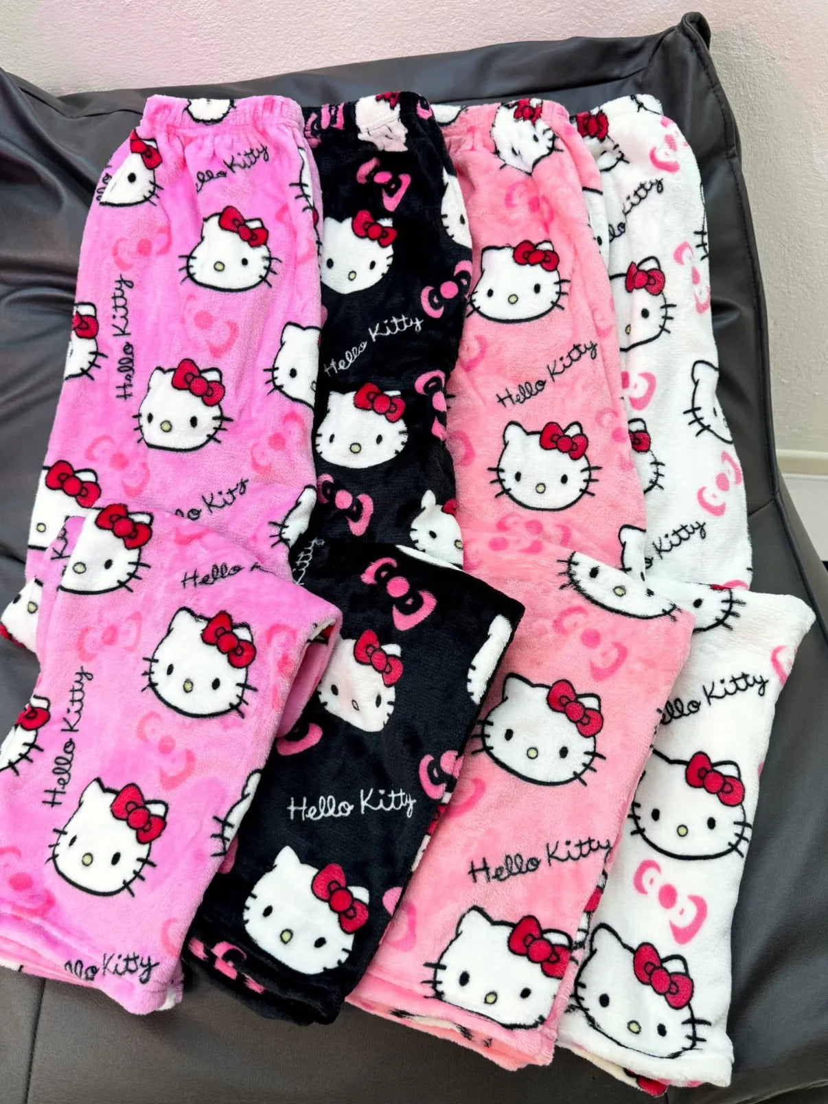 Hello Kitty Cartoon Pajama Pants for Women - Soft Fleece Sleepwear