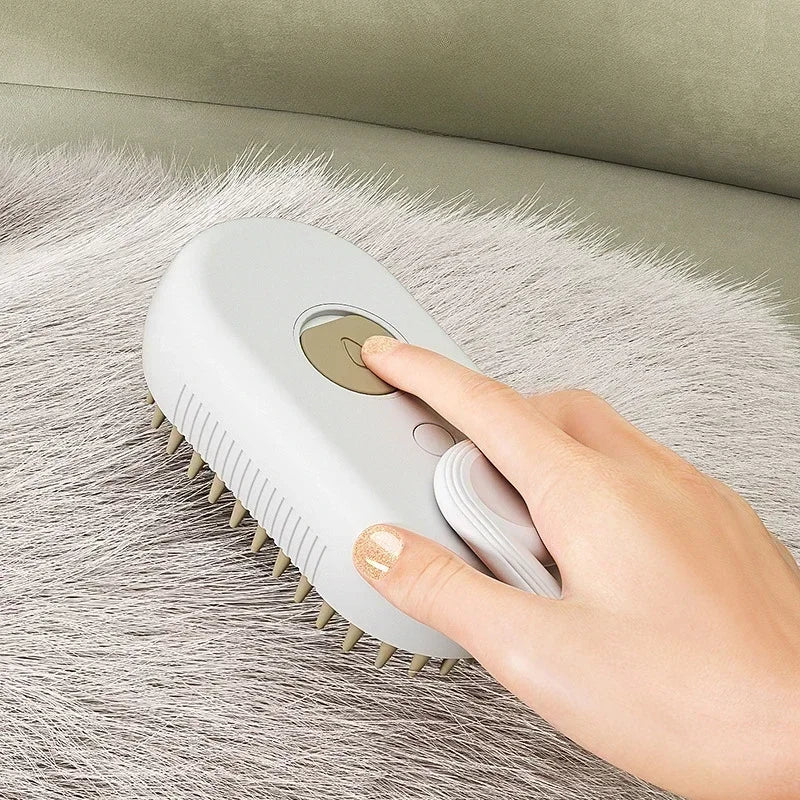 3-in-1 Steam Pet Brush for Cats & Dogs – Self-Cleaning Grooming Comb