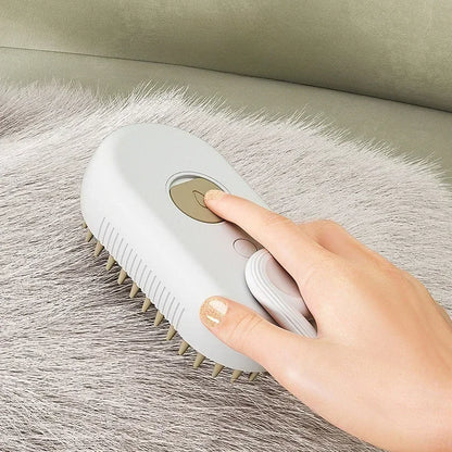 3-in-1 Steam Pet Brush for Cats & Dogs – Self-Cleaning Grooming Comb