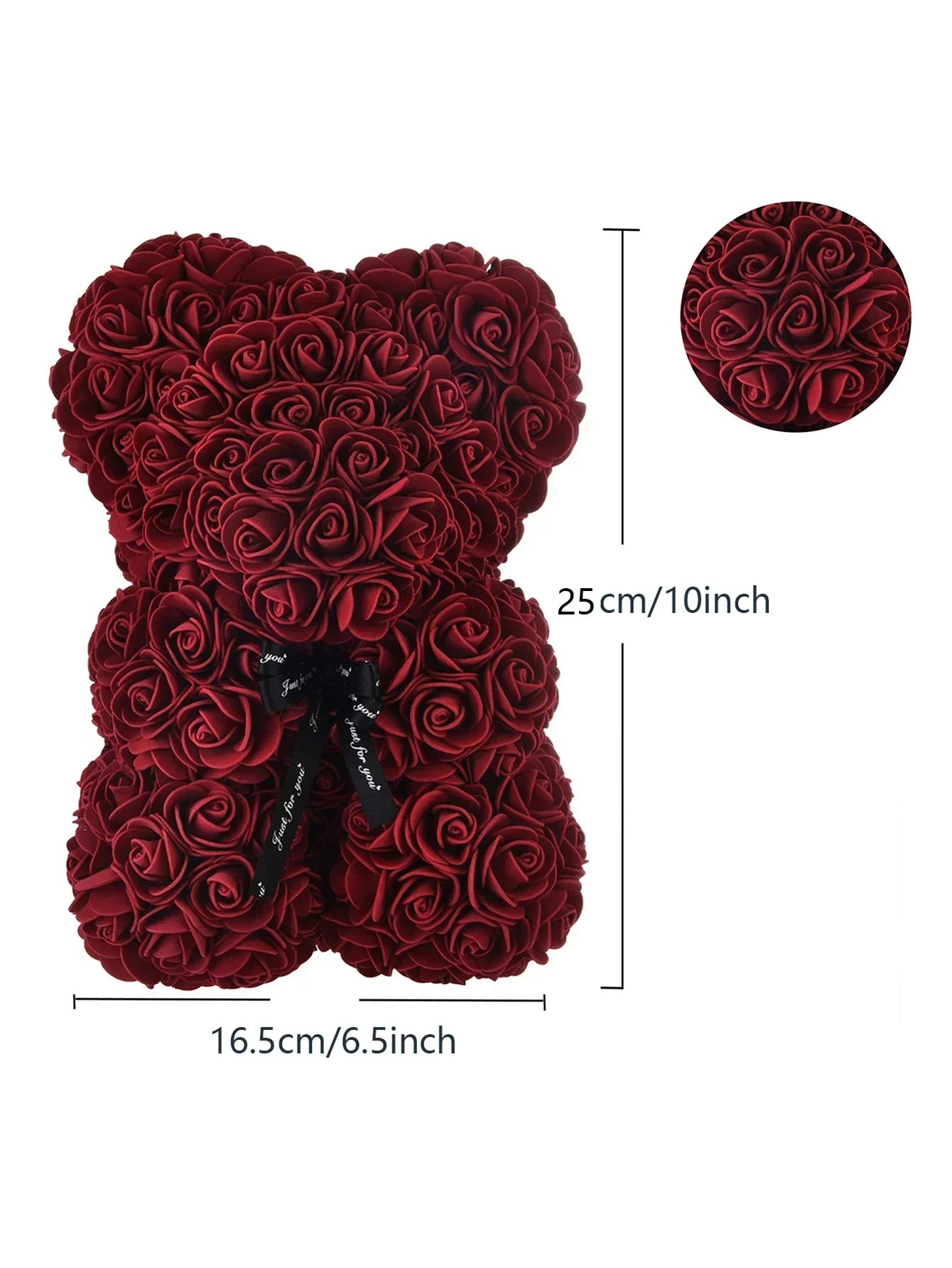 Rose Teddy Bear with LED Lights Artificial Flower Gift