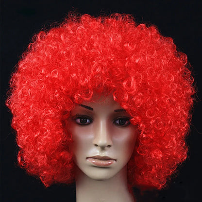 Women Curly Cosplay Wig Short Wavy Hair Colorful Synthetic Daily Party Men Football Fan Wearing Kids