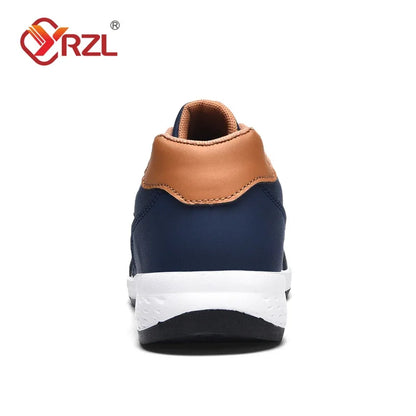 Men's Waterproof Leather Sneakers Non-Slip Lace-Up Sport Shoes
