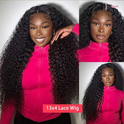 Deep Wave Lace Front Wig – 250% Density Brazilian Human Hair 16–42 Inch