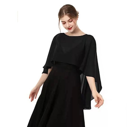 Chiffon Bridal Cape Wrap for Women