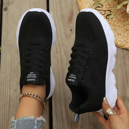 Women's Mesh Sport Sneakers – Lightweight Lace-Up Running Shoes