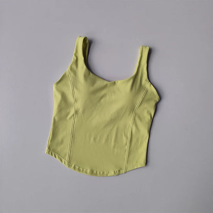 Women's Sports Bra Tank Top Built-In Bra Fitness Yoga Crop Top